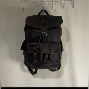 NWOT Handmade Full Grain Vintage Genuine Leather Rucksack Unisex Travel Backpack